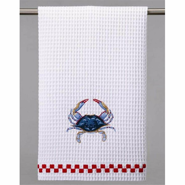 Tarifa Blue Crab Waffle Weave Kitchen Towel 16x25 in., 4PK TA3686165